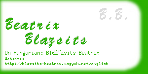 beatrix blazsits business card